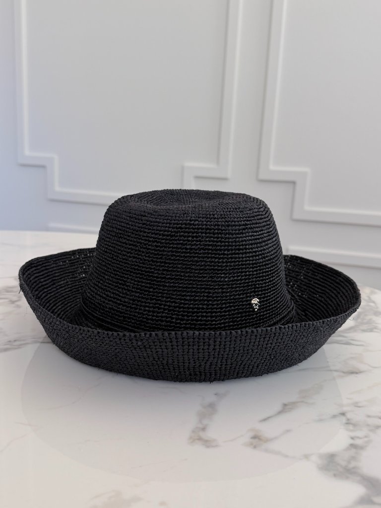 Nwt - Helen Kaminski Provence 10 Raffia Hat - Charcoal